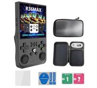 2025 Nuovo R36MAX Retro Console di gioco, portatile palmare Console per videogiochi, 4.0-in 4 k HD IPS schermo con 128G Built-in 18000 giochi classici, Open Source Sistema Linux (nero, 128)