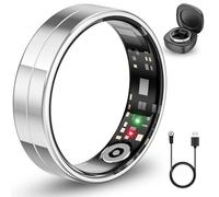 2025 Nuovo Smart Ring Ultra Sottile, Monitora 24/7 Frequenza Cardiaca, SpO2, Sonno, Temperatura Corporea, ecc. Anelli per Uomini e Donne, Nessun Costo di Abbonamento, Android iOS (Argento Taglia 12)