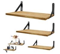 2025 nuovo supporto da parete in legno e metallo 3 pezzi supporto da parete per riporre oggetti, filo metallico arrugginito, ideale per soggiorno/camera da letto/ufficio/bagno/cucina