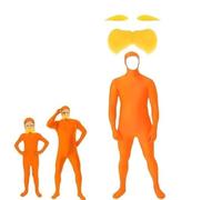 2025 Orange Jumpsuit Costume Adult, Yellow Mustache And Eyebrows Jumpsuit,Stealth Suit For Adults And Kids,Orange Morph Suit,Adult Halloween Costume Men Cosplay