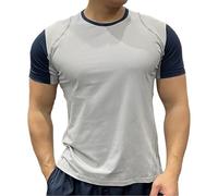 2025, oversize, maglietta da uomo con scollo rotondo, a maniche corte, da uomo, con palma, angeli, casual, per lo sport, per il fitness, l'estate, a maniche corte, grigio., 5XL