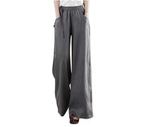 2025 Pantaloni Lino Donna Estivi Offerte di Primavera Pantaloni Cottone Lino Donna Pantaloni Estivi Leggeri Pantaloni da Salotto Pantaloni Comodi Larghi Gamba Dritta Regalo per la Festa della Mamma