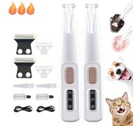 2025 Paw Trimmer for Dog, Electric Dog Foot Trimmer, Rechargeable Pet Hair Clippers with Led Light, Multifunctional Dogs & Cats Paw Shaver (B Set*2)