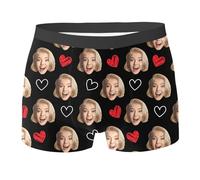 2025 Personalizzato Con Viso Personalizzato Per Gli Uomini Personalizzati Per Fidanzato Slip Biancheria Intima Personalizzata Gamba Lunga 2xl, Rosso anguria, L