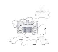 2025 Pet ID Tags, Bone Shaped Acrylic Charms for Christmas Ornaments, Transparent Crystal Clear Double Sided Engraving Diy Craft Applications, 20Pcs