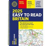 2025 Philip's Easy to Read Road Atlas of Britain (Anello, filo)