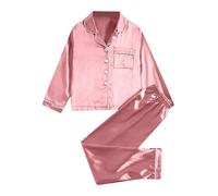 2025 Pigiama Bambina Ragazza Seta Raso Manica Corta Biancheria da Notte 2 Pezzi Set per Bambini Tops Elastica in Vita Loungewear Pantaloncini Ragazze e Ragazzi