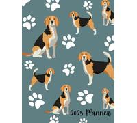 2025 Planner: Beagle Dog Paw Prints - Dated Weekly and Monthly Page Views With Space For Notes
