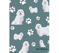 2025 Planner: Maltese Dog Paw Prints Pattern Cover - Dated Weekly and Monthly Page Views With Space For Notes