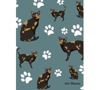 2025 Planner: Tortoiseshell Cat Paw Prints Cover - Dated Weekly and Monthly Page Views With Space For Notes