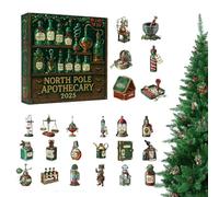 2025 Potion Ornament Christmas Advent | Potion Theme Christmas Decor, 24 Day Acrylic 2D Holiday Pendants,for Offices Home Room Door Window Tree School Dormitory