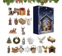 2025 Presepe Advent,24 giorni ornamenti in acrilico 2D - nascita di Gesù gioielli calendario conto alla rovescia, per porta di casa, soggiorno, ufficio, studio, parete, camino, scale, davanzale
