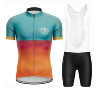 2025 Pro Team Maglia da Ciclismo da Uomo Completo, Tuta Completo Ciclismo Uomo Estivo, Abbigliamento MTB da Corsa Maglia Bici Pro, Traspirante Sportivo, Set per Mountain Bike(Blue,4XL)