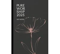 2025 "Pure Worship" Convention of Jehovah's Witnesses | My Notes: Cover: Pink line art flower on charcoal grey textured background