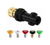 2025 Quick Connect Pressure Washer Adapter with 5pcs Nozzle and 1/4" Gun Connection for Cleaning Tasks