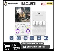 2025 R36 Ultra Open Source R36S Console per videogiochi Sistema Linux Schermo IPS da 4.0 pollici Lettore video tascabile portatile 64G migliori giochi