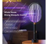 2025 Racchetta elettrica per zanzare aggiornata da 3000 V con lampada assassina viola TYPE-C Ricaricabile Bug Zappers Scacciamosche USB Charge
