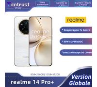 Versione globale realme 14 Pro + 5G Smartphone Sony 3X Periscope OIS Camera Snapdragon7s Gen 3 80W SUPERVOOC Char Pearl White