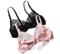 2025 Reggiseni Senza Fili In Raso Di Seta Sexy In Seta Di Gelso Liscia For Le Donne Top In Bralette A Triangolo Quotidiano Da Donna(Black Pink,XL)