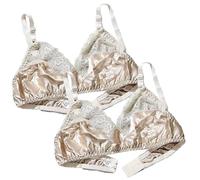 2025 Reggiseni Senza Fili In Raso Di Seta Sexy In Seta Di Gelso Liscia For Le Donne Top In Bralette A Triangolo Quotidiano Da Donna(Skin,XL)