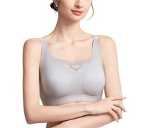 2025 Reggiseni Sottili Senza Cuciture per Mastectomia Bra da Donna Liscio, Morbido E Confortevole, Senza Ferretto, per Tutti I Giorni Reggiseno di Supporto per Protesi Mammarie(Gray,M)