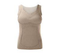 2025 Regular Fit Camicetta Top Senza Maniche Reggiseno Intimo Termico con Pizzo Inverno Scollo a V Canottiera Termica Calda Biancheria Intima Termica Gilet Base Layer Tee per Allenamento All'aperto