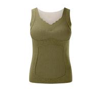 2025 Regular Fit Camicetta Top Senza Maniche Reggiseno Intimo Termico con Pizzo Inverno Scollo a V Canottiera Termica Calda Biancheria Intima Termica Gilet Base Layer Tee per Allenamento All'aperto