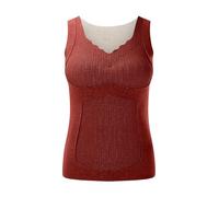 2025 Regular Fit Camicetta Top Senza Maniche Reggiseno Intimo Termico con Pizzo Inverno Scollo a V Canottiera Termica Calda Biancheria Intima Termica Gilet Base Layer Tee per Allenamento All'aperto