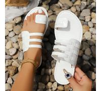 2025 Sandali piatti lucidi alla moda da donna, comodi ed eleganti per uso all'aperto, in spiaggia, per feste, per uso casual quotidiano, diretta dalla fabbrica EUR36,EUR37,EUR38,EUR39,EUR40,EUR41,EUR4