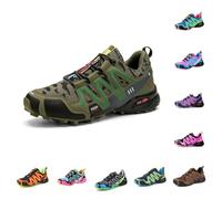 2025 Scarpa Trail Uomo Piedi testa Grandi Scarpe Escursionismo Running Traspirante Antiscivolo Scarpe Da Ginnastica Corsa Trekking Sport Leggero per Running Palestra Training Fitness Spiaggia, Verde