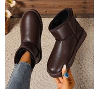 2025 Scarpe da donna alla moda, colore unito, suola spessa, sneaker con platform, scarpe casual in tela per passeggiate all'aperto, stivaletti corti con fodera termica spessa, stivali invernali minima