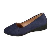 2025 Scarpe da donna con dita chiuse traspiranti tacco a zeppa da sposa scarpe da ballo all'aperto sandali da ballo indoor Home Walking scarpe antiscivolo piatte scarpe aperte tacco da donna, Blu, 42
