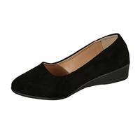 2025 Scarpe da donna con dita chiuse traspiranti tacco a zeppa da sposa scarpe da ballo all'aperto sandali da ballo indoor Home Walking scarpe antiscivolo piatte scarpe aperte tacco da donna, Nero