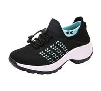 2025 Scarpe traspiranti ad alta elasticità di grandi dimensioni per le donne alla moda calzini leggeri con bordo scarpe leggere da donna casual per abbigliamento M, Nero , 37.5 EU