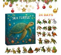 2025 Sea Turtle Advent Calendar, 24 Days Countdown with Unique Ornaments, Sea Turtle Advent Calendar 2025 with Acrylic 2D Flat Acrylic Ornaments Christmas Holiday
