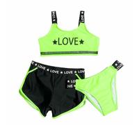 2025 Set di 3 pezzi Costume da bagno adolescente ragazza 5-9 anni Top + Costumi Calze Tanga + Gonna corta ragazza adolescente nuoto spiaggia piscina sport