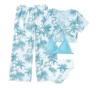 2025 Set di 3 pezzi Costume da bagno Adolescente Ragazza 7-12 anni Top Costumi + Calze Costumi Tanga + Pantaloni Ragazza Adolescente Nuoto Piscina Spiaggia Sport