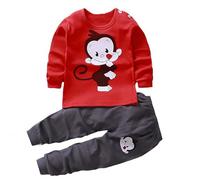 2025 - Set pigiama per bambini e bambine, dinosauri, animali, 2 pezzi, treno, neonato, biancheria da notte dei cartoni animati, abbigliamento autunnale, tuta per bambini e bambine, estate, Colore