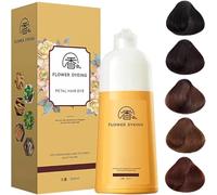 2025 shampoo tintura per capelli rosa petali giapponesi, shampoo a colori per capelli naturali per coprire i peli grigi, i peli a base di piante istantanei nutrienti per donne e uomini (Brown)