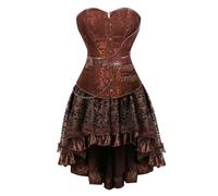 2025 Shapewear femminile europeo della corte corsetto marrone Split Suit Shapewear, Marrone, 4XL