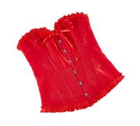 2025 Shapewear Top per le Donne Bustier Shapewear Lingerie Pizzo Vita Push Up Body Overbust Disossato Corsetto, Rosso, XL