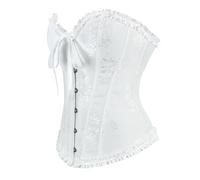 2025 Shapewear Top per le Donne Bustier Shapewear Lingerie Pizzo Vita Push Up Body Overbust Disossato Corsetto, bianco, L