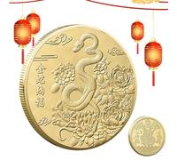 2025 Snake Coin, Lucky New Year Coin, Chinese Year of Snake, Double Sided Snake Coin, Coin Collection Item, Snake Coin Decoration, Chinese Coin, Collectible Snake Coin, Cabinet Display Coin