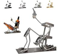 2025 Supporto per bottiglie di vino e coca cola, divertente, in metallo, decorazione per whisky, birra, unico portabottiglie da tavolo, espositore per bevande in stile steampunk, regalo per uomo