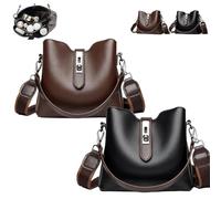2025 Three Straps Bucket Bag for Women, Fashion Versatile Crossbody Bag With Adjustable, Bucket Bags for Women (Brown+Black)
