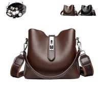 2025 Three Straps Bucket Bag for Women, Fashion Versatile Crossbody Bag With Adjustable, Bucket Bags for Women (Brown)