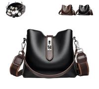 2025 Three Straps Bucket Bag for Women, Fashion Versatile Crossbody Bag With Adjustable, Bucket Bags for Women (Black)