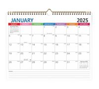 2025 to 2026 Wall Calendar, Wall Spiral Calendar, 2025 Calendar Planners, Monthly 2025 Calendar, Wall Calendar, Extended Date Range Holiday Reminders Special Events for Home Business School