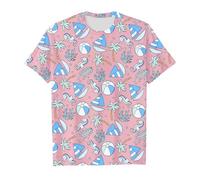 2025 Top a maniche corte per ragazze in estate con simpatiche stampe di animali marini girocollo t-shirt casual per bambini abbigliamento quotidiano scuola giocare all'aperto, Colore: rosa., 3-4 Anni