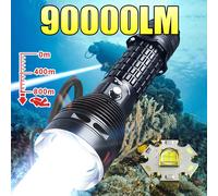 2025 Torcia subacquea recentemente aggiornata, dotata di una potente luce subacquea professionale ricaricabile IP8 impermeabile